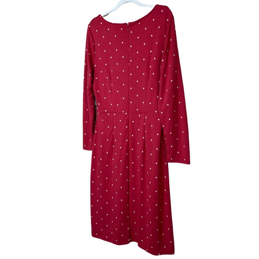 Old Navy Knit Ruched Sweetheart Neckline A-Line Dress Red Dot Petite Large - Picture 11 of 12
